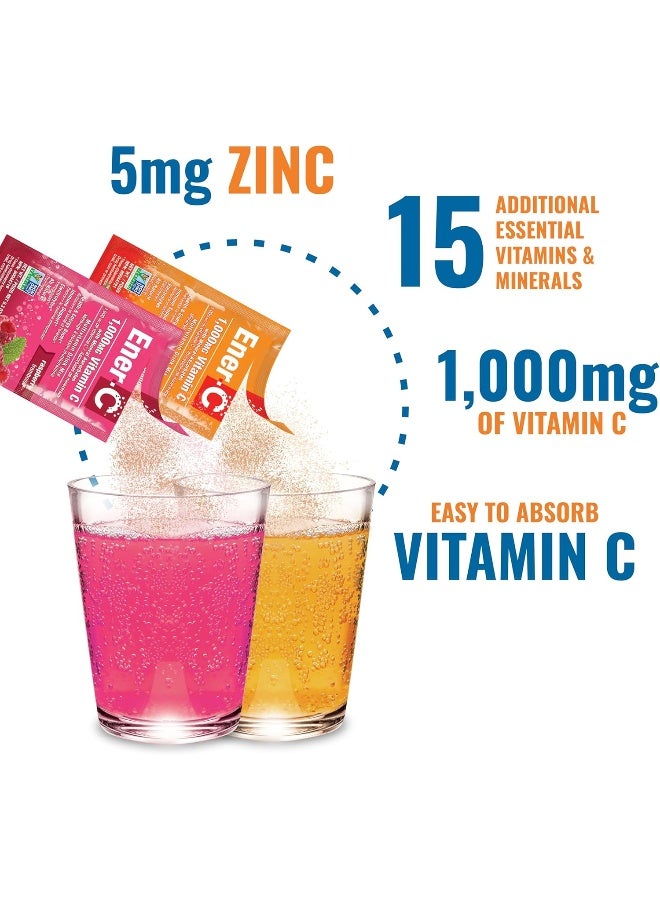 Ener-C مشروب فيتامينات متعددة بنكهة البرتقال والتوت من Ener-C - مسحوق خلط فيتامين C 1000 ملغ والإلكتروليتات مع عصير فواكه حقيقي - دعم طبيعي للطاقة والمناعة للنساء والرجال - خالي من الكائنات المعدلة وراثيًا، نباتي وخالي من الغلوتين - 60 حبة - Image 4