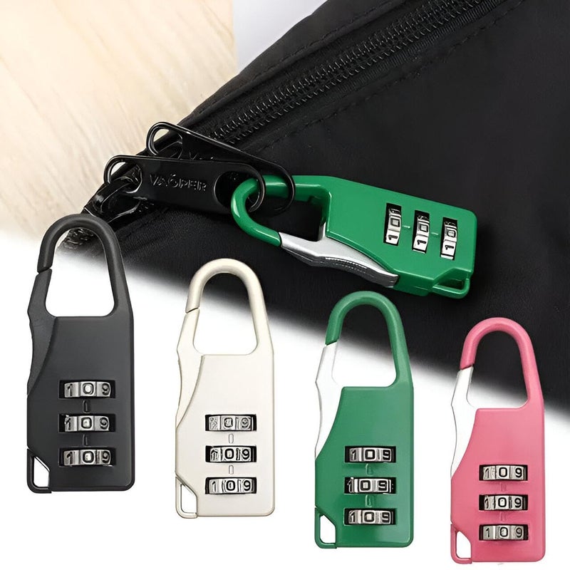 Digital mini lock - a 3 -numbers icon to improve the protection of your precious things! Mini digital lock with 3 numbers to secure travel bags, laptop, cabinets, and more! (5 pcs) - Image 1