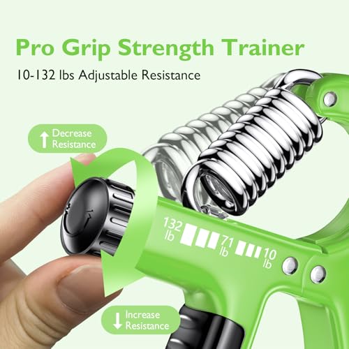 FitBeast Grip Strengthener Forearm Strengthener, Adjustable Hand Grip for Strength Training & Rehabilitation, 10-132 lbs Resistance, Ideal for Athletes and Physical Therapy (1 Piece Light Green) - Image 2