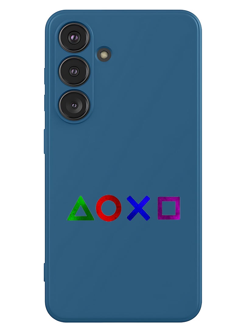 Theodor Protective Slim Fit Case Liquid Silicone Cover with Full Body Protection Anti-Scratch Shockproof Case For Samsung Galaxy S25 Plus (Blue) - Controler button - Image 1