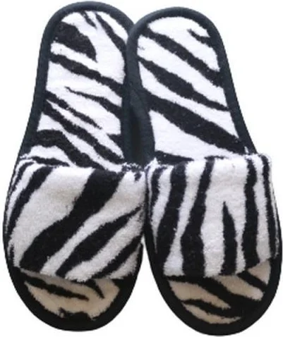 اندر هوم Printed Slippers Towel Bathroom Home Hotel Slippers Non-Slip Thin Open Toe
