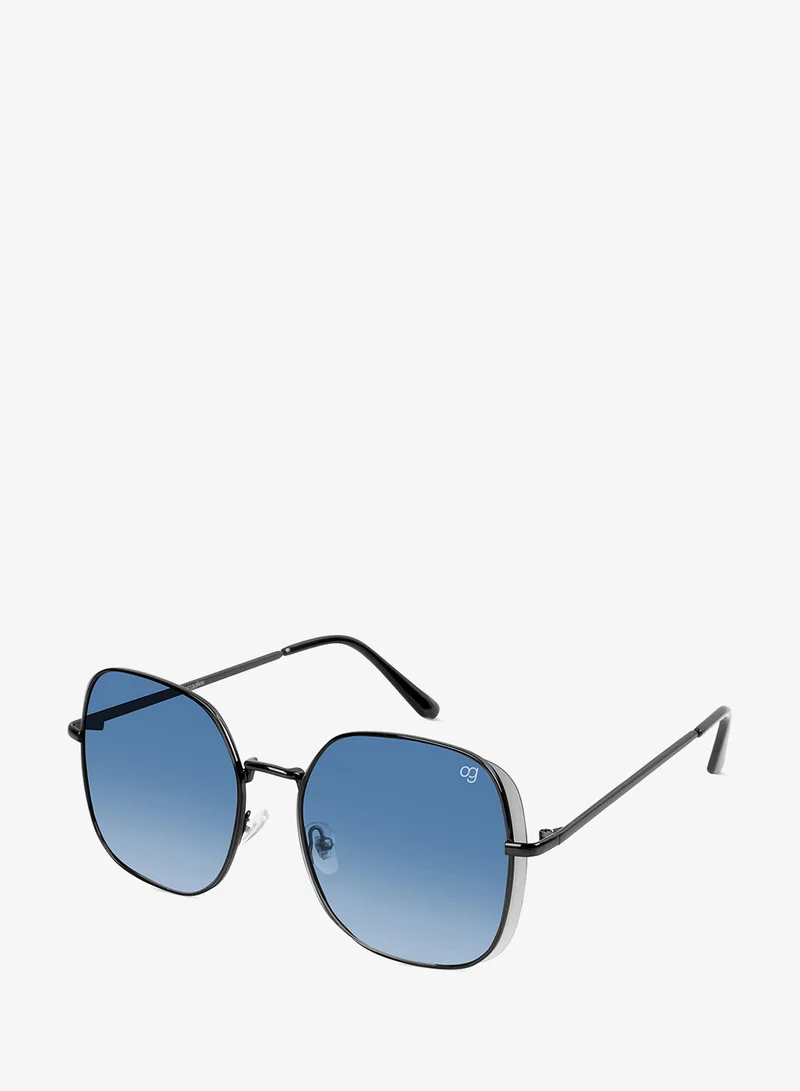 Woggles Latest & Stylish UV Protected BlueX Black Oversized Sunglasses for Women