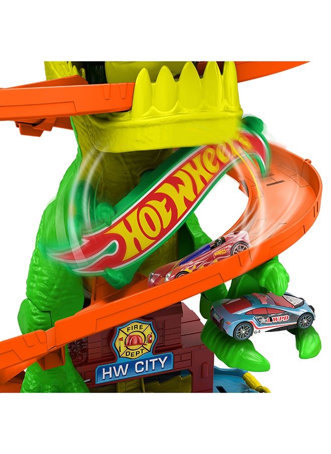 Hot Wheels HW City HW City T-Rex vs Fire Station  - Image 4