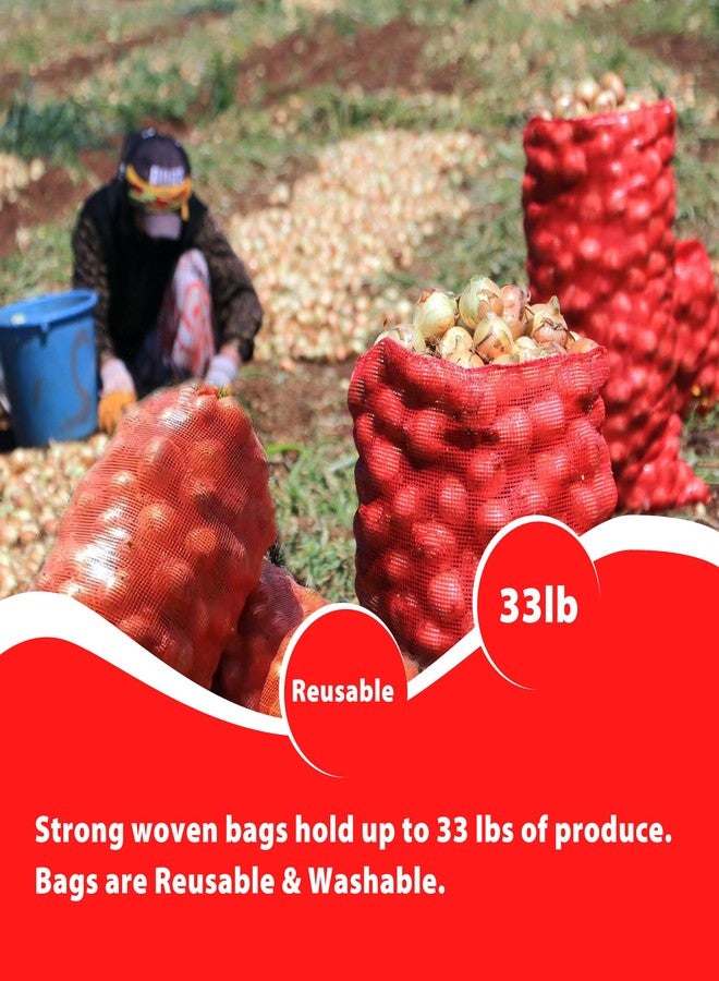 SRXES 24 Pack 20'' x 14'' Mesh Onion Bags, Reusable Drawstring Fresh Produce Storage Bags for Onions, Vegetables, Potatoes, Citrus, Crawfish Firewood - Image 5