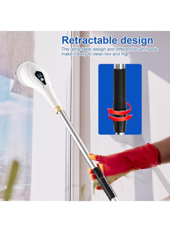 توشيونيكس فرشاة تنظيف كهربائية دوارة لاسلكية مزودة بـ 6 رؤوس فرشاة مثقاب قابلة للاستبدال وذراع تمديد قابل للتعديل، فرشاة دش كهربائية للحمام والمطبخ وأرضية وبلاط وحوض الاستحمام - Image 5