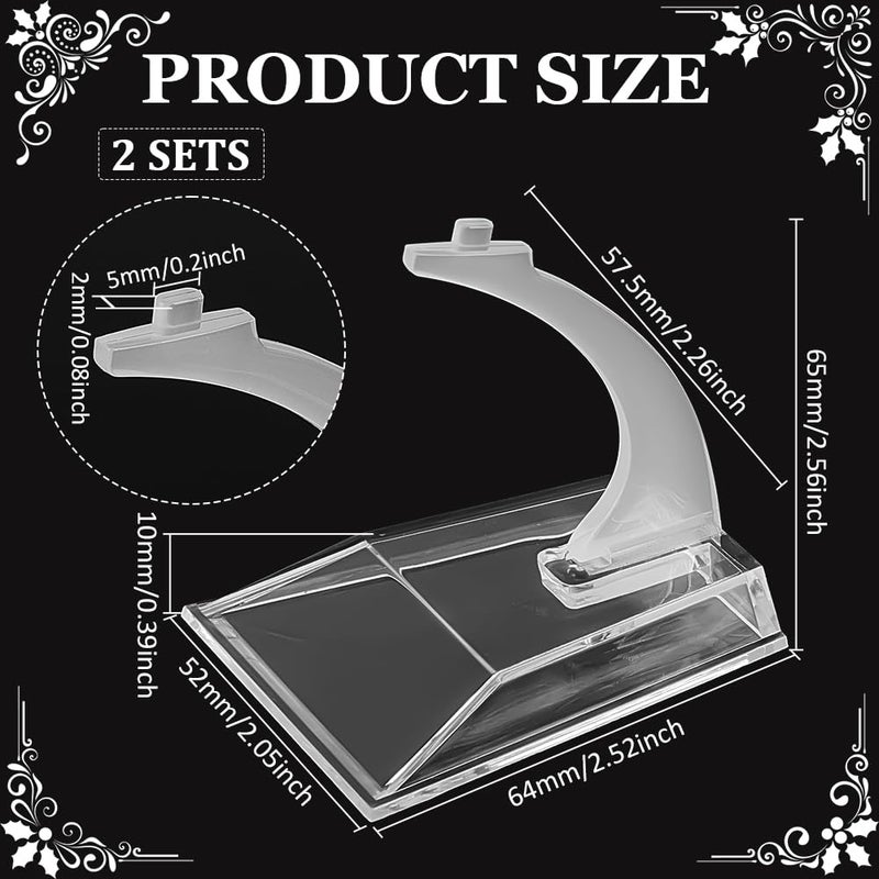 FINGERINSPIRE 2PCS Model Plane Display Stand for 14~16cm Airplane Models, Clear Plastic Aircraft Display Holder - Image 2