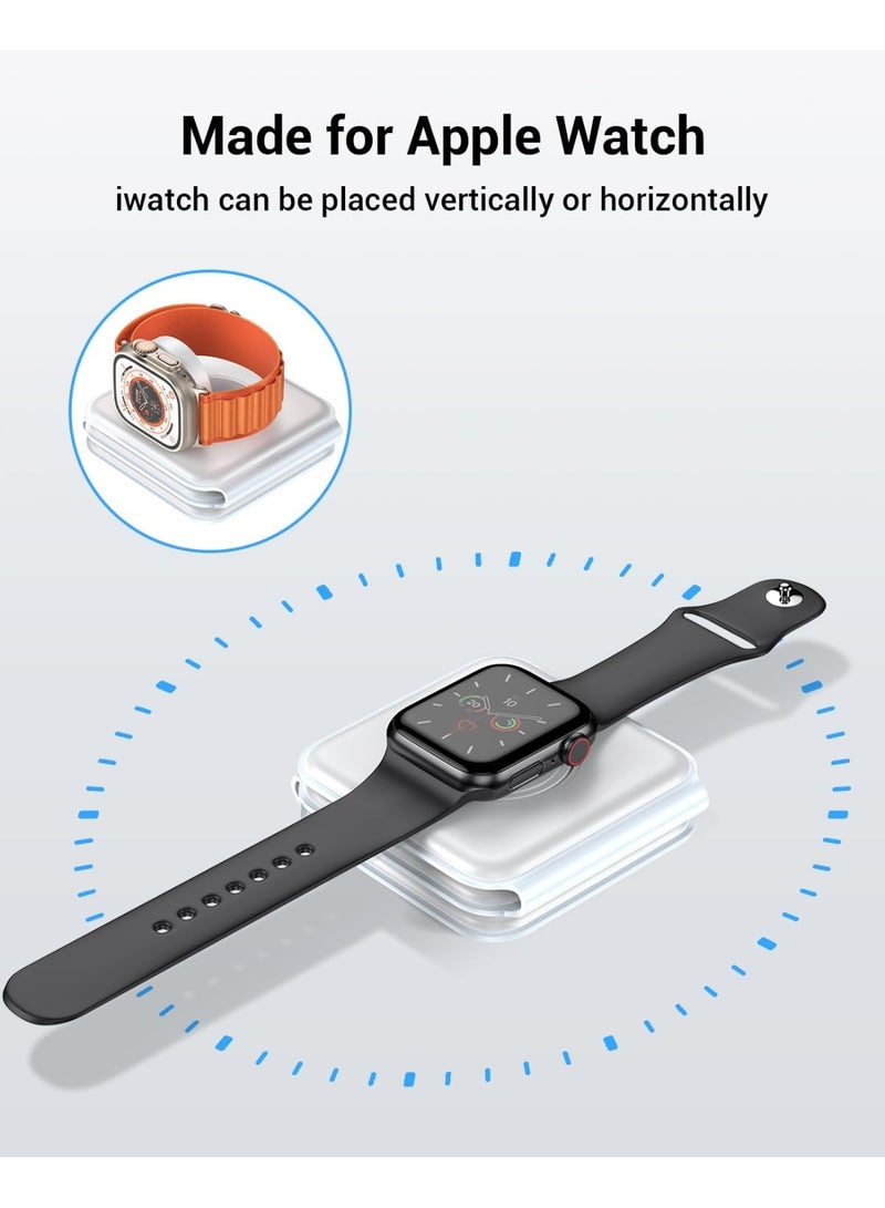 منتقي 3 in 1 Wireless Charger Station – Foldable Magnetic Charging Pad for iPhone, Apple Watch & AirPods, 18W Fast Charging Dock, Portable Travel Charger Stand for iPhone 15 14 13 12 Pro Max, Mag-Safe Compatible - Image 5