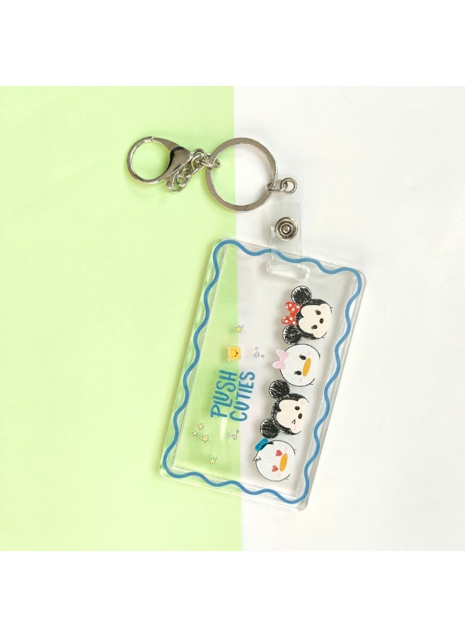 NIBEMINENT 1 - Piece Disney Kpop Photo Card Holder Pendant Key Chain ID Badge Holder ID Card Holder Photo Card Protector for School ID Office ID Access Card for Women Girls 