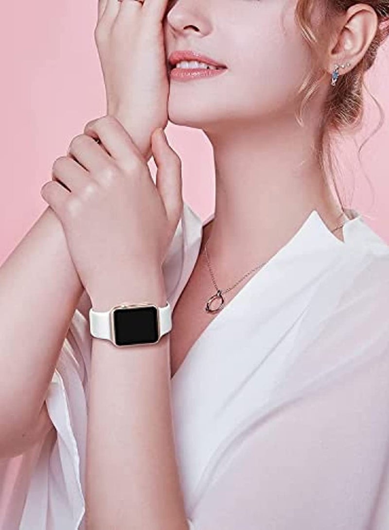 6 Pack Sport Bands Compatible with Apple Watch Band  42mm 44mm 45mm,Soft Silicone Waterproof Strap Wristbands Compatible with iWatch Apple Watch Series Ultra 8 7 6 5 4 3 2 1 SE Women Men - Image 2