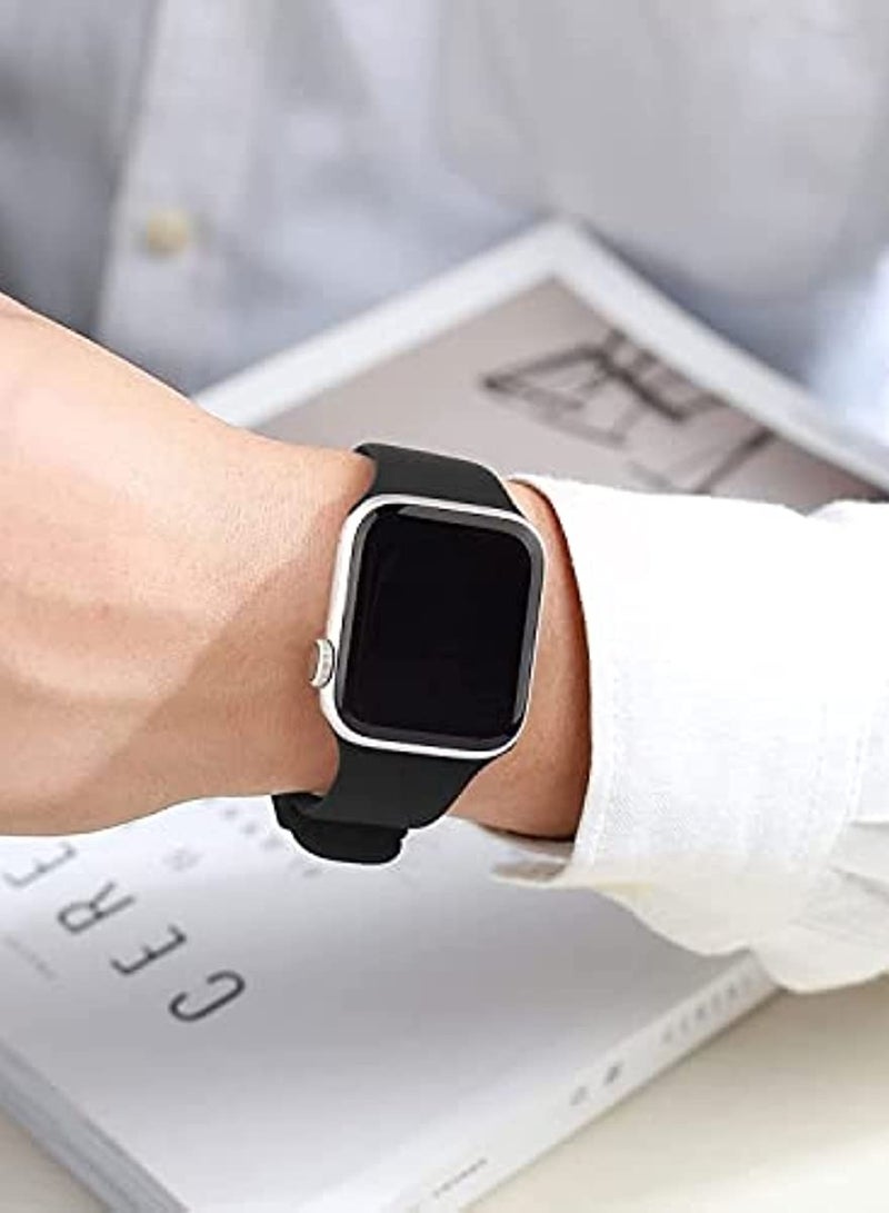 6 Pack Sport Bands Compatible with Apple Watch Band  42mm 44mm 45mm,Soft Silicone Waterproof Strap Wristbands Compatible with iWatch Apple Watch Series Ultra 8 7 6 5 4 3 2 1 SE Women Men - Image 5