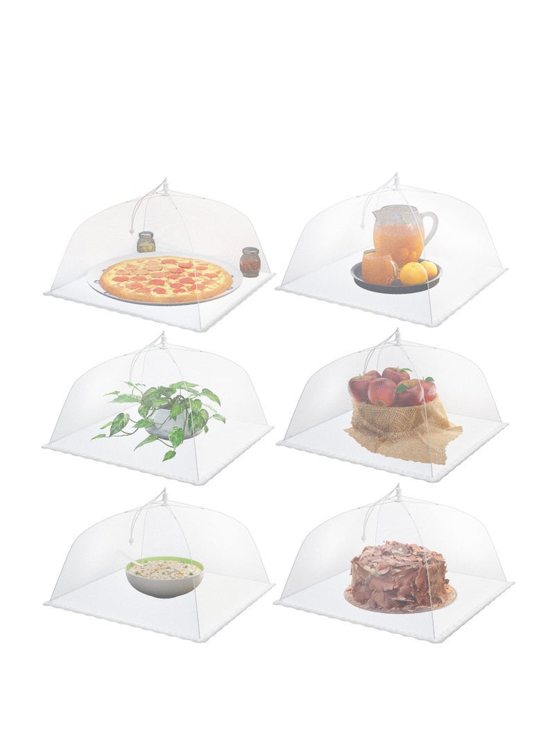 Captaintech (6 Pack) Large and Tall 17x17 Pop-up Mesh Food Cover Tent Umbrellas, Reusable and Collapsible Food Tents - Image 1