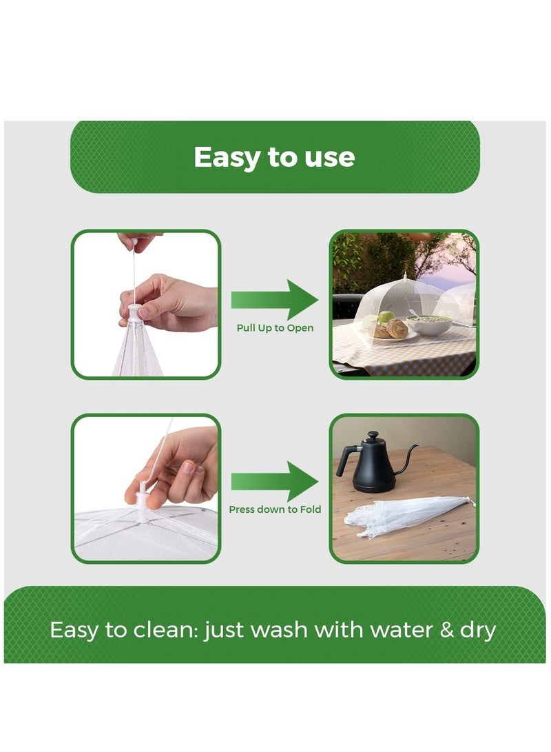 Captaintech (6 Pack) Large and Tall 17x17 Pop-up Mesh Food Cover Tent Umbrellas, Reusable and Collapsible Food Tents - Image 2