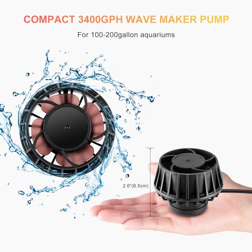 JEREPET 3400GPH Aquarium Wave Maker DC24V Power head with Magnetic Mounting,Wavemaker with Controller for 100-200 Gallon Fish Tanks - Image 4