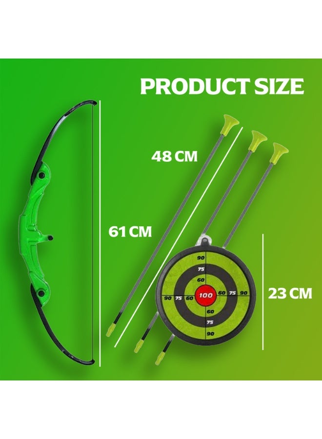Hostfull Kids Bow And Arrow Set | Green, Bow Arrow Toy Set with Targets | 3 Suction Cup Arrows and Quiver | Archery Toy Set with Bag | Outdoor Toys for Kids Boys & Girls Ages 5+ - Image 2