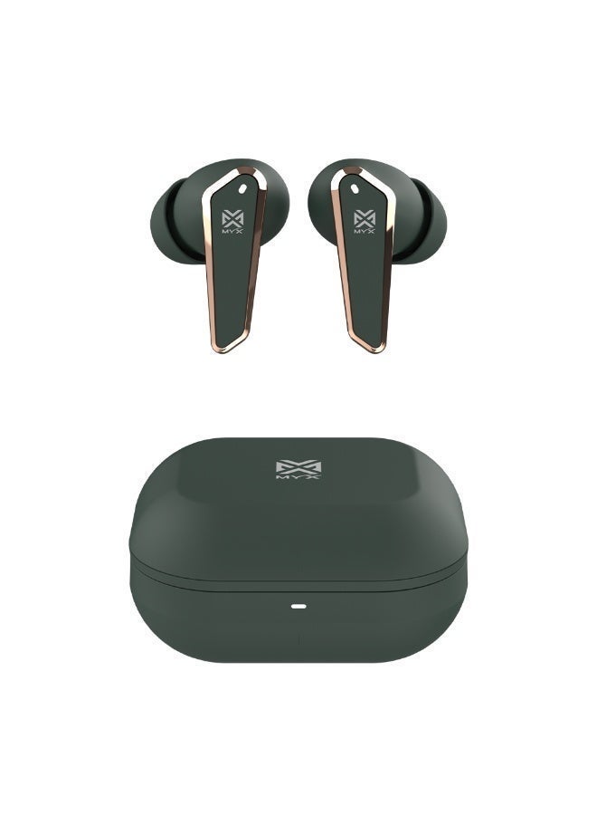 MYX SnapBuds, True Wireless Earbuds | ENC Noise Cancelling with 4 Microphones | 40H Ultra-Long Battery Life | Bluetooth 5.3 | 11mm HD Sound Drivers | Fast Charging (45 Min) | Magnetic Compact Design | Compatible with iPhone, Samsung, Android - Green - Image 2