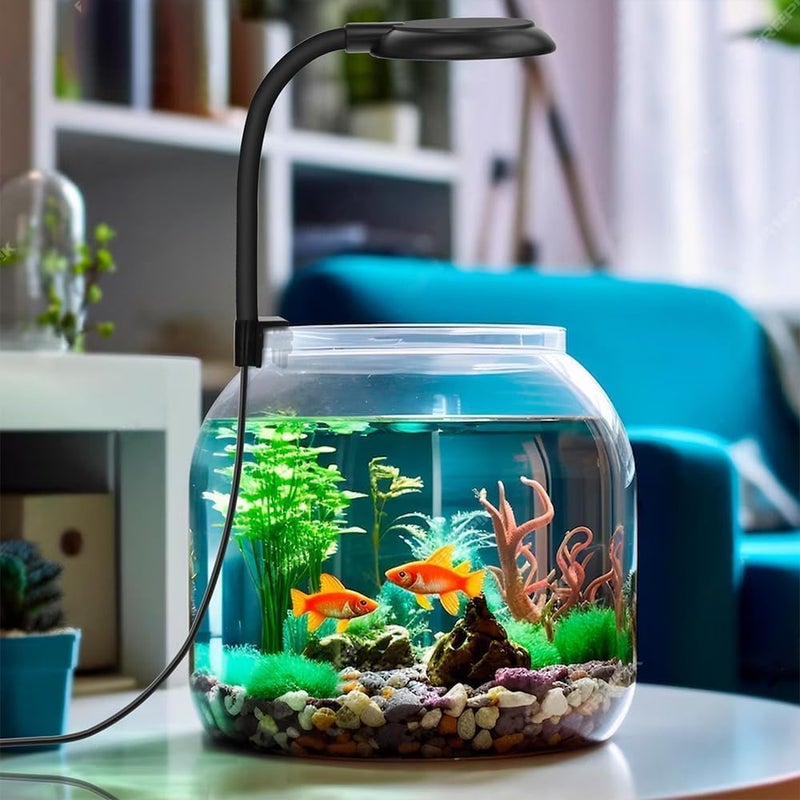 Odluzy Mini Clip On Aquarium Light 7W Dimmable Small Fish Tank Light USB Moving Lamp, Small Aquarium Light for Nano Tank with Multi-Color LEDs - Image 5