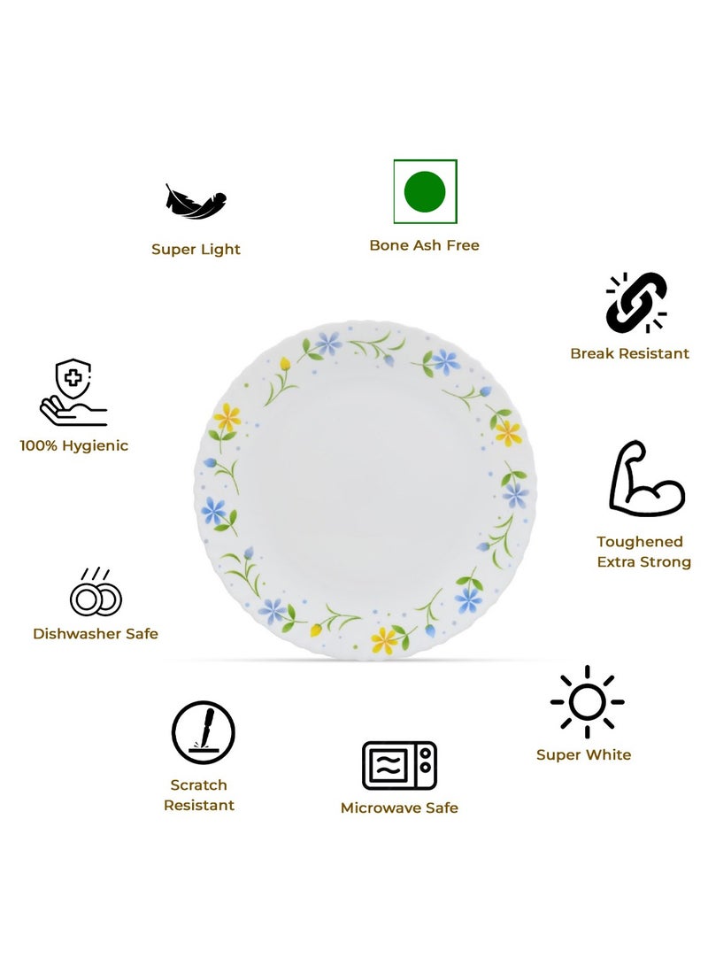 لاوبالا أطقم عشاء كلاسيكية من La Opala مكونة من 44 قطعة مصنوعة من مادة زجاجية، مجموعة عشاء TWILIGHT BOUQUET، آمنة للاستخدام في الميكروويف وغسالة الأطباق، طراز بسيط، أوعية وأكواب وأطباق قابلة لإعادة الاستخدام - Image 2