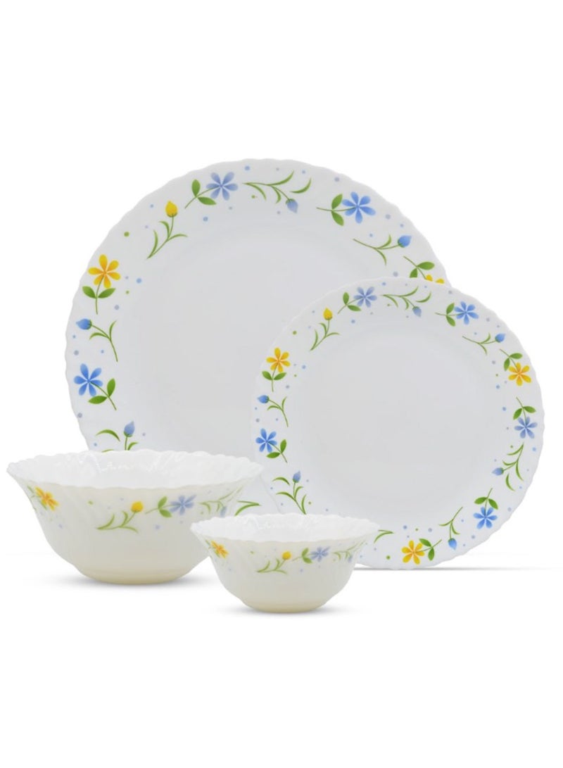 لاوبالا أطقم عشاء كلاسيكية من La Opala مكونة من 44 قطعة مصنوعة من مادة زجاجية، مجموعة عشاء TWILIGHT BOUQUET، آمنة للاستخدام في الميكروويف وغسالة الأطباق، طراز بسيط، أوعية وأكواب وأطباق قابلة لإعادة الاستخدام - Image 1