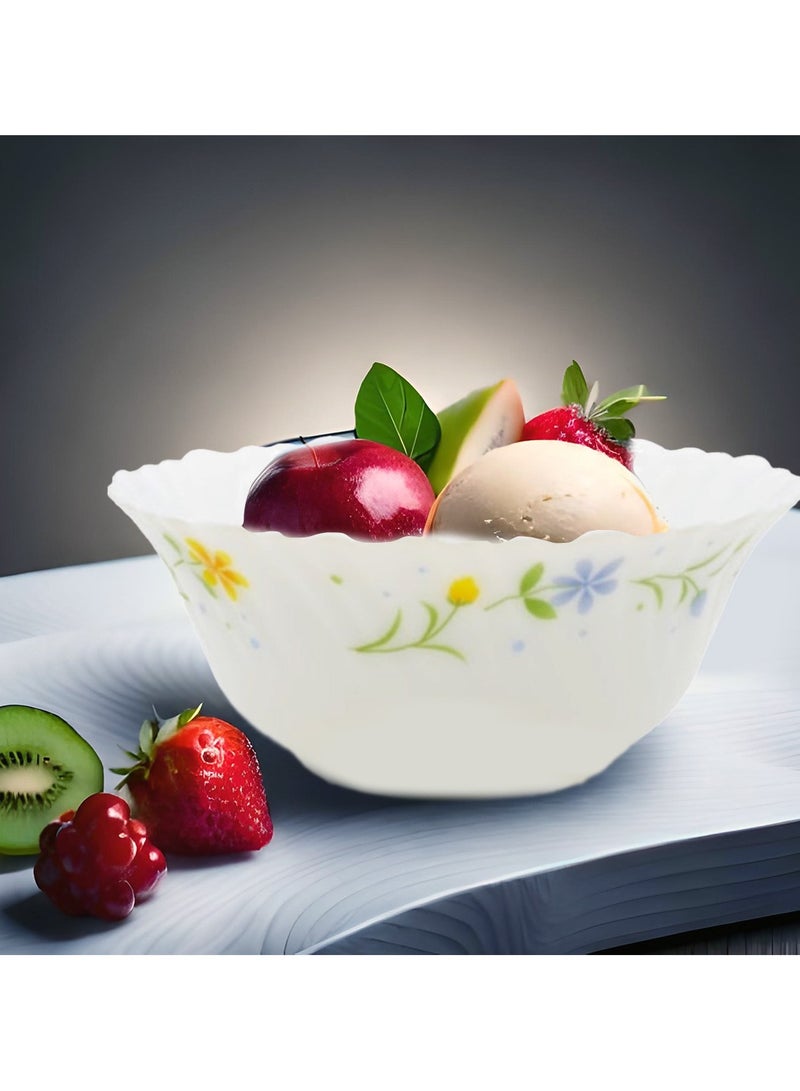 لاوبالا أطقم عشاء كلاسيكية من La Opala مكونة من 44 قطعة مصنوعة من مادة زجاجية، مجموعة عشاء TWILIGHT BOUQUET، آمنة للاستخدام في الميكروويف وغسالة الأطباق، طراز بسيط، أوعية وأكواب وأطباق قابلة لإعادة الاستخدام - Image 4