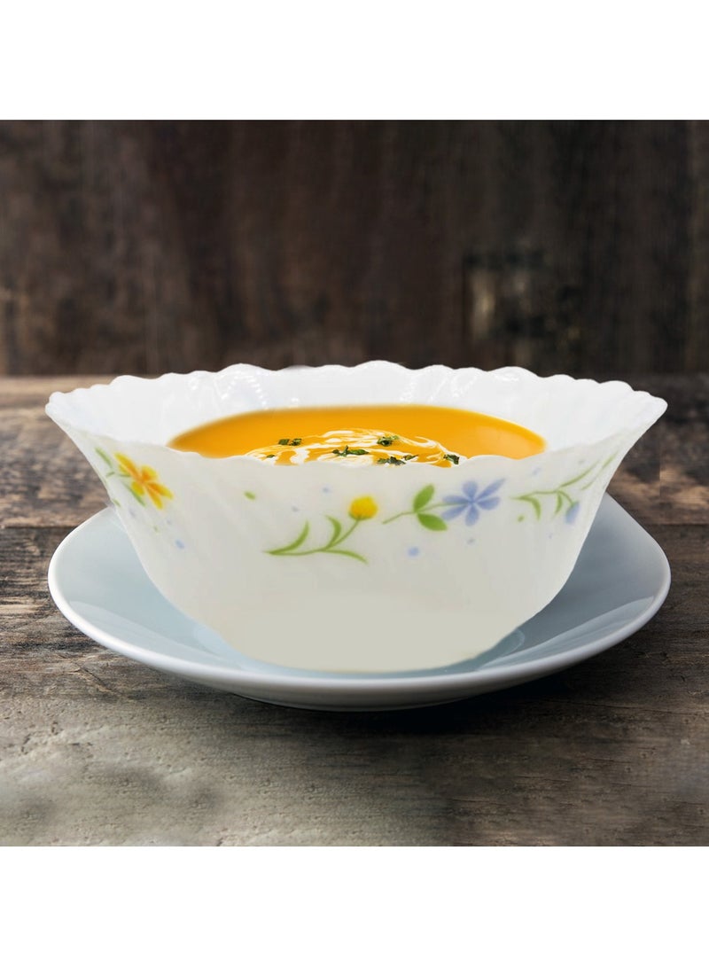 لاوبالا أطقم عشاء كلاسيكية من La Opala مكونة من 44 قطعة مصنوعة من مادة زجاجية، مجموعة عشاء TWILIGHT BOUQUET، آمنة للاستخدام في الميكروويف وغسالة الأطباق، طراز بسيط، أوعية وأكواب وأطباق قابلة لإعادة الاستخدام - Image 5