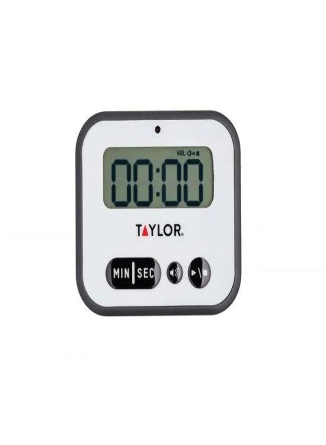 Taylor Kitchen Timer, Professional Loud Digital Timer with Alert Light, Stopwatch Function, White & Black - Image 3