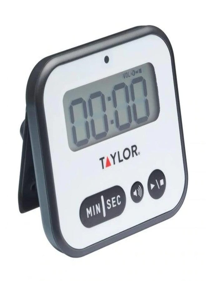 Taylor Kitchen Timer, Professional Loud Digital Timer with Alert Light, Stopwatch Function, White & Black - Image 2