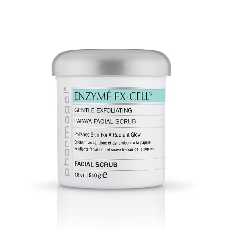 Pharmagel Enzyme ExCell Gentle Papaya Face Exfoliator Scrub for All Skin Types 18 Ounces