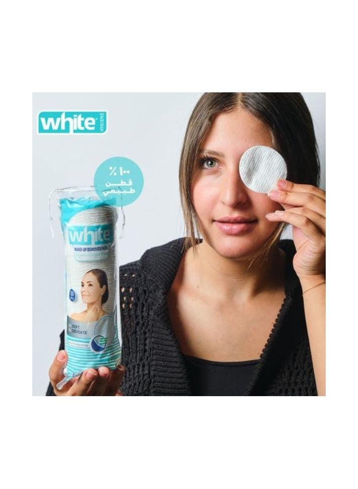 White Makeup Remover Cotton Pads 80 Pieces - Image 3
