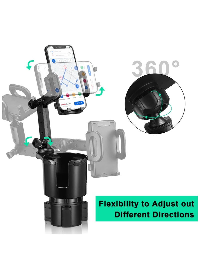 Cup Holder Phone Mount, 2 in 1 Cup Holder Expander for Car Long Arm with 360°rotation Cup Holder Cell Phone Holder for Car Compatible with All Smartphones - Image 4