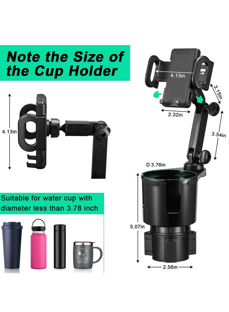 Cup Holder Phone Mount, 2 in 1 Cup Holder Expander for Car Long Arm with 360°rotation Cup Holder Cell Phone Holder for Car Compatible with All Smartphones - Image 2