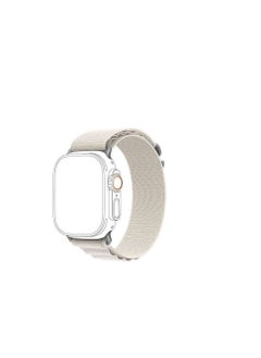 Generic Alpine Loop For Apple Watch 44/45mm Nylon Woven Ring Strap Series Nike+ Sports Edition- White  - Image 2