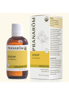 Pranarom  USDA Certified Organic ColdPressed Rosehip Virgin Plant Oil  2 fl oz Glass Bottle  for AntiAging Helps Acne Scar Massaging Face Hair  Skin Unisex