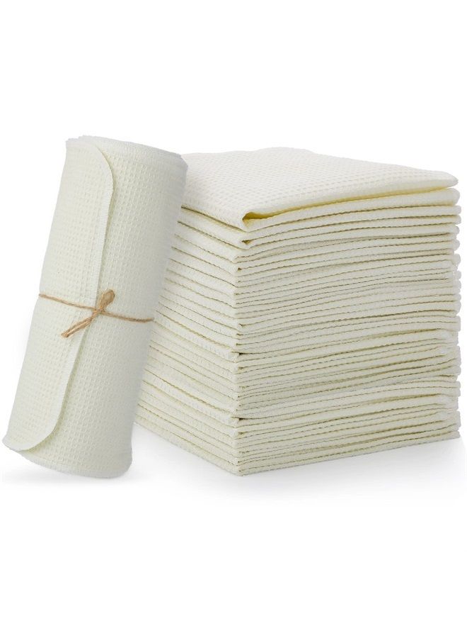 meekoo 40 Pcs Reusable Paper Towels Washable Paperless Paper Towels Highly Absorbent Reusable Kitchen Towels Kitchen Wash Cloths for Dishes Organic Cotton Napkins for Cleaning Bathroom, 10 x 12 Inch  - Image 1