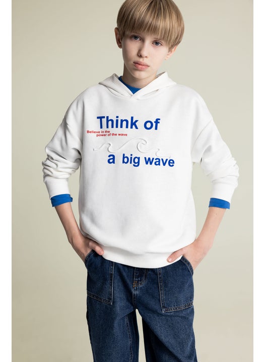 Boy Oversize Fit Hooded Sweatshirt