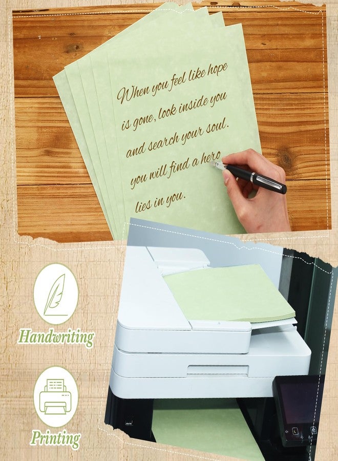 Epakh 200 Sheets Old Age Parchment Paper 8.5 x 11 Inch Standard Letter Vintage Colored Old Parchment Semblance Double Side Printing Paper (Green) - Image 4