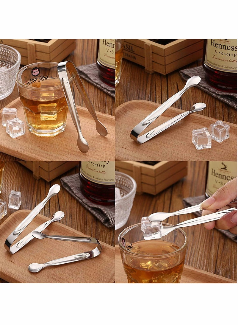 Mini Serving Tongs, Metal Cooking Tongs Small Utensils Catering, Kitchen Food-Grade Premium 304 Stainless Steel For Kids With Sawtooth Tea Party, Coffee - Image 3