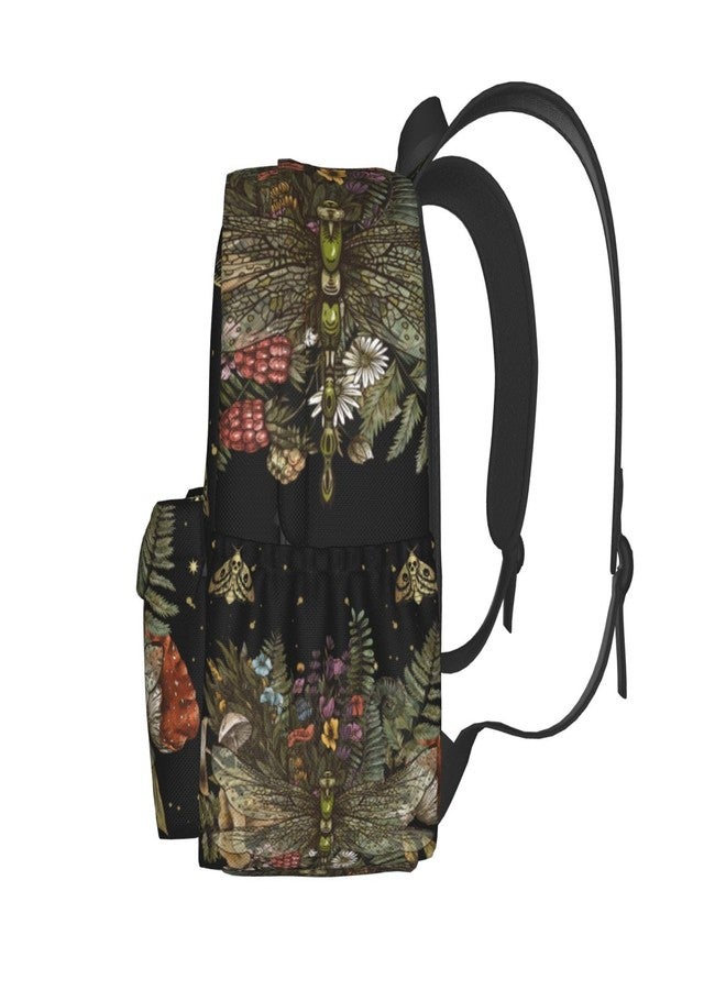 MOLIAN Dragonfly Of Crescent Moon Forest Witchcraft Stylish Backpack With Adjustable Padded Shoulder Straps Daypacks For Girls College Travel - Image 3