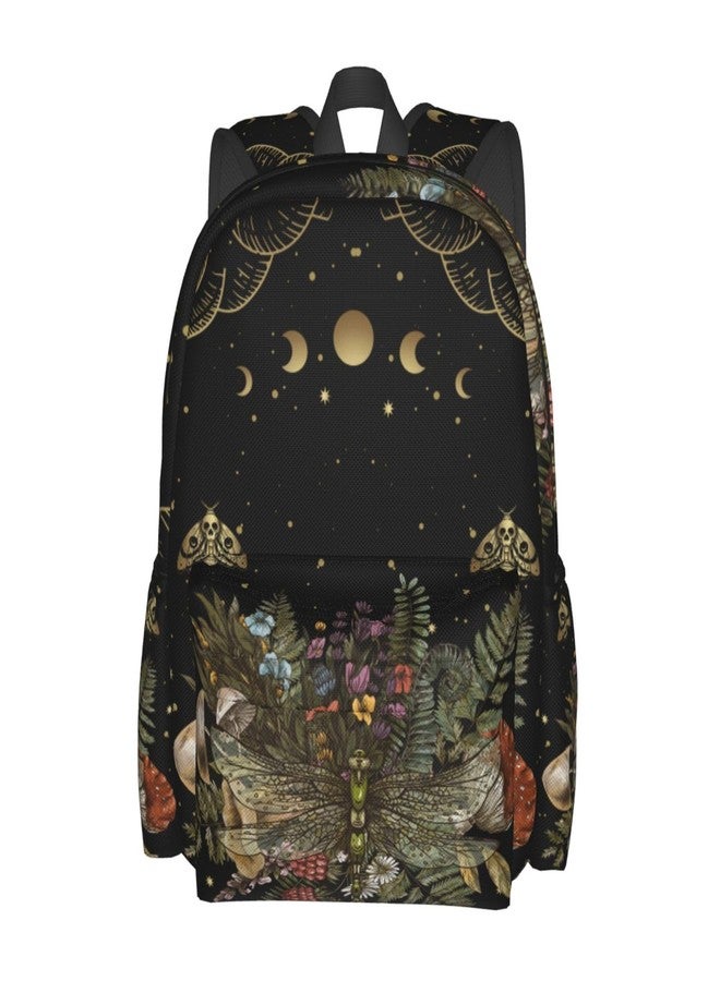 MOLIAN Dragonfly Of Crescent Moon Forest Witchcraft Stylish Backpack With Adjustable Padded Shoulder Straps Daypacks For Girls College Travel - Image 1