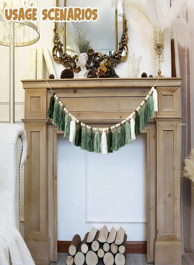 XYDEG Green Classroom Decor Tassel Garland, Boho Wall Decor for Classroom Bulletin Board Decorations,Teacher Must Be Have, Nursery Tassel Banner, Kids Room, Baby Shower, Summer Party - Image 4