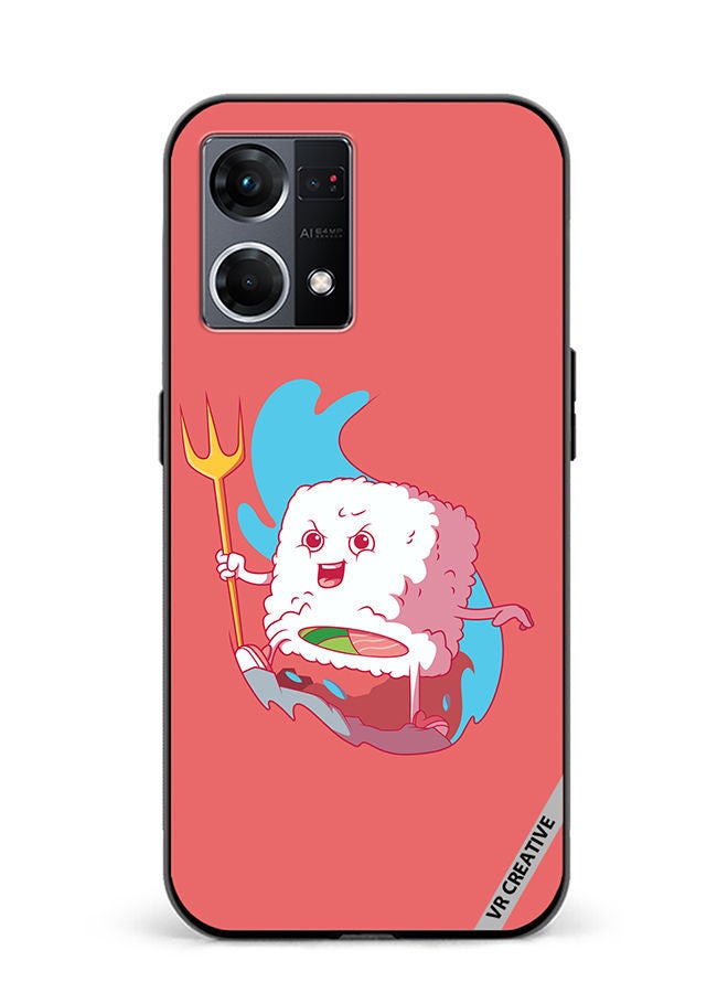VR CREATIVE Protective Case Cover For Oppo Reno8 4G King Sushi Design Multicolour - Image 1