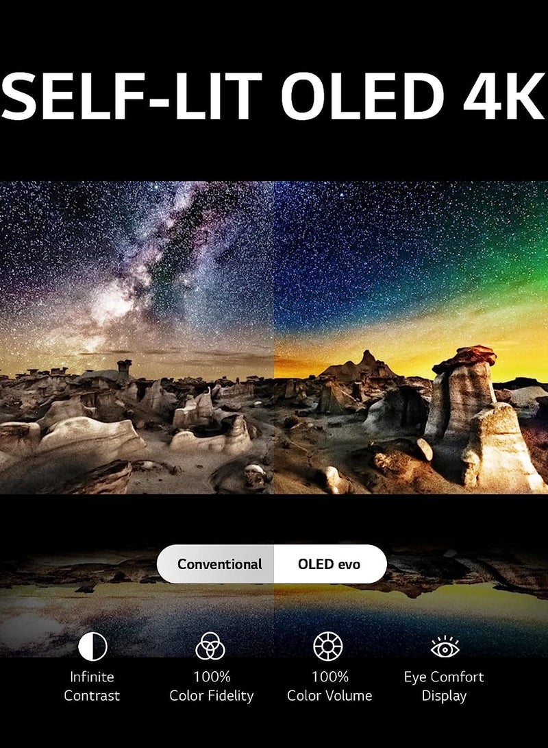 LG 55 Inch OLED TV - Smart ThinQ - Slim Style - 4 Side Cinema - OLED55A36LA Black - Image 4