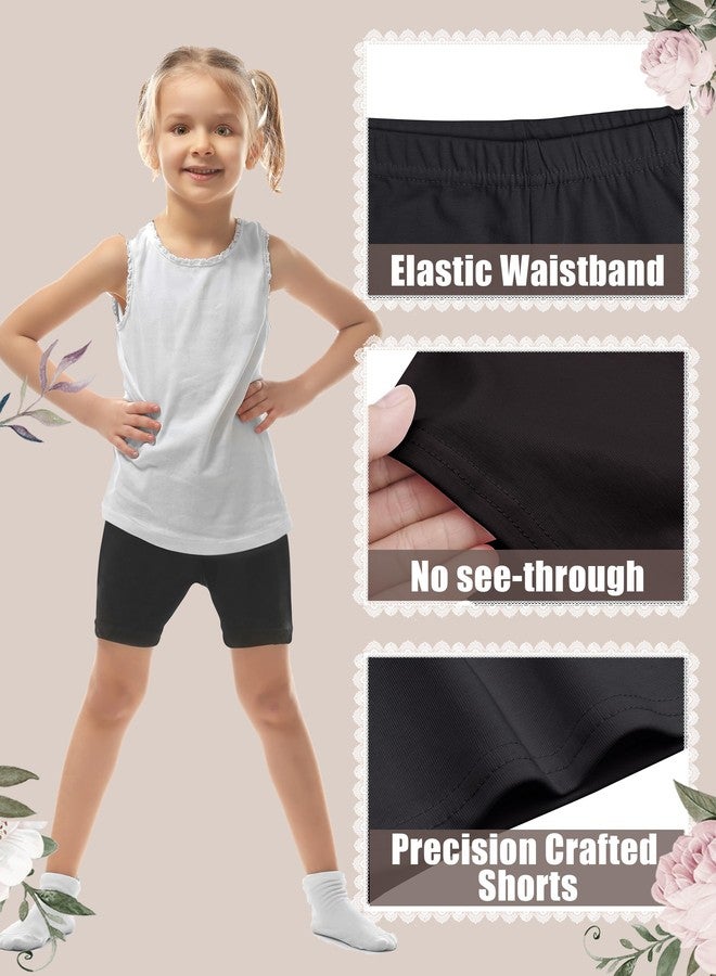 FEQO 5 Pack Toddler Girls Bike Shorts Cotton Girls Cartwheel Shorts Under Dress Dance Shorts for Baby Girls Black,3T - Image 4