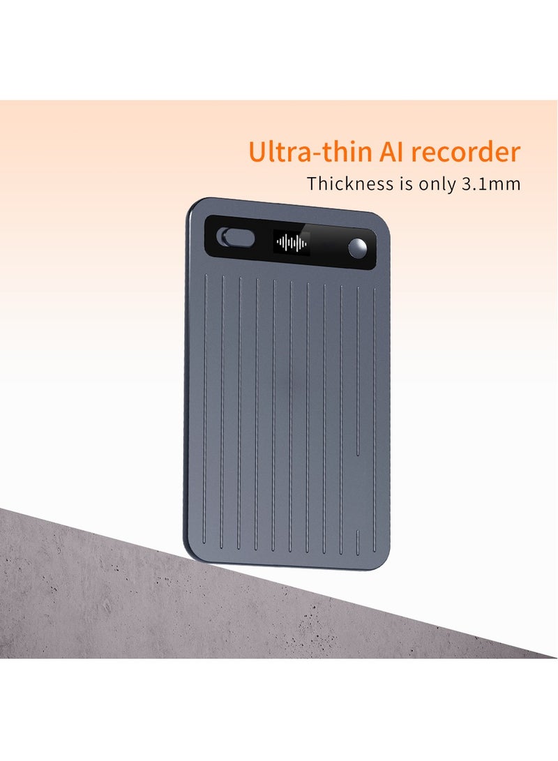 AI Voice Recorder with Transcription & Summarize & Translation - 64GB AI Note Audio Recorder, APP Control, Support 104 Languages, Recording Device with Noise Reduction for Lectures, Meetings, Calls