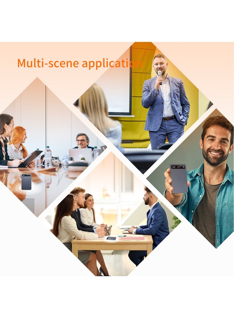 AI Voice Recorder with Transcription & Summarize & Translation - 64GB AI Note Audio Recorder, APP Control, Support 104 Languages, Recording Device with Noise Reduction for Lectures, Meetings, Calls