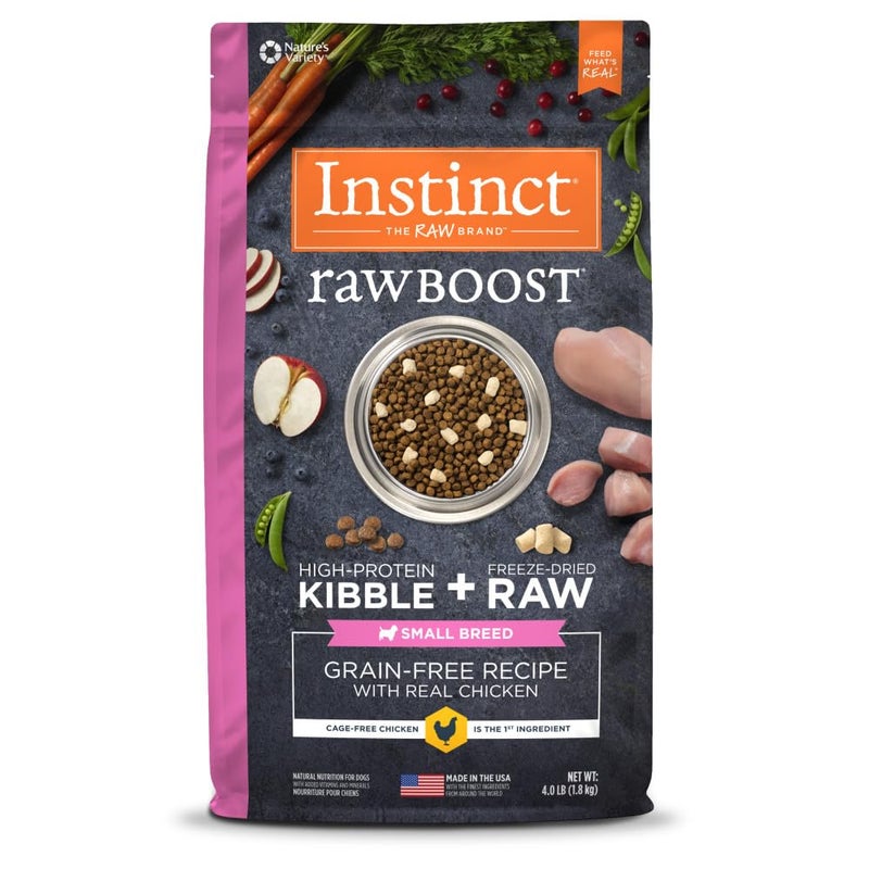 Instinct Raw Boost Small Breed, Natural Dry Dog Food with Freeze Dried Pieces, High Protein, Grain Free Recipe - Real Chicken, 4 lb. Bag - Image 1
