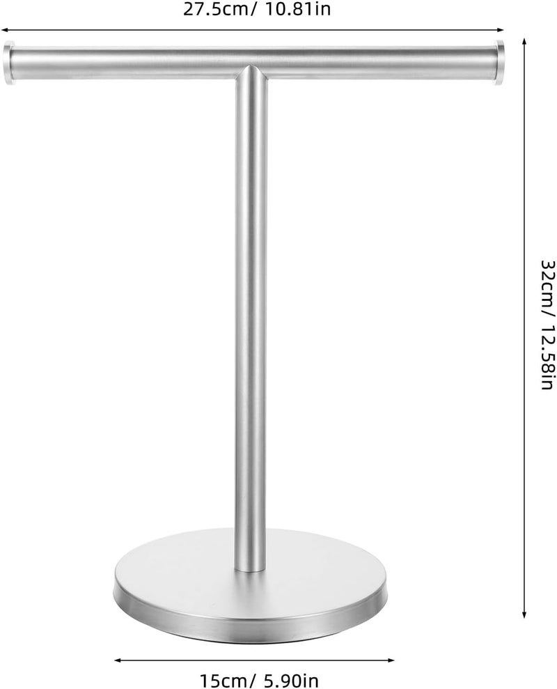 FUOYLOO Countertop Standing Towel Rack Stainless Steel Hand Towel Holder Brushed Finish Bathroom Storage Stand for Kitchen and Bath - Image 2
