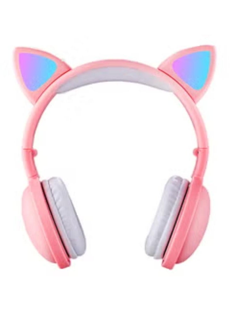On-Ear Cat Ear Headphones Pink - Image 1