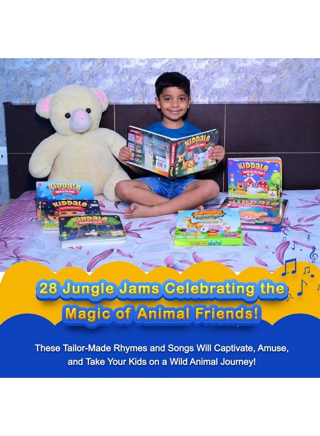 Kiddale 3-Pack Music On The Farm, Jingle In The Jungle And Hindi Nursery Rhyme Musical Interactive Sound Books, Multicolor - Image 5