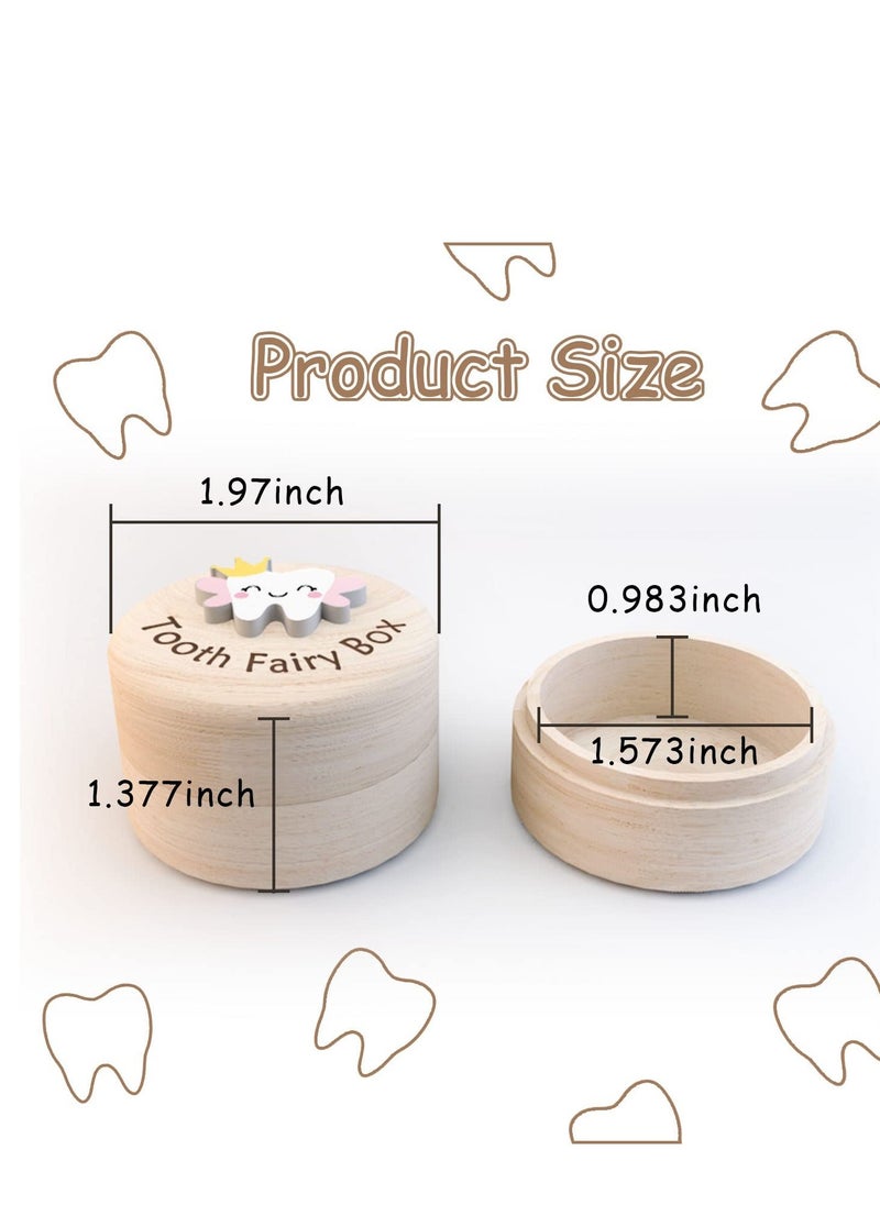 Y&D - Cute Carved Wooden Box, Kids Tooth Storage, Fairy Box for Boys and Girls Baby Teeth Holder, Stores Lost Shower Birthday Gift - Image 1