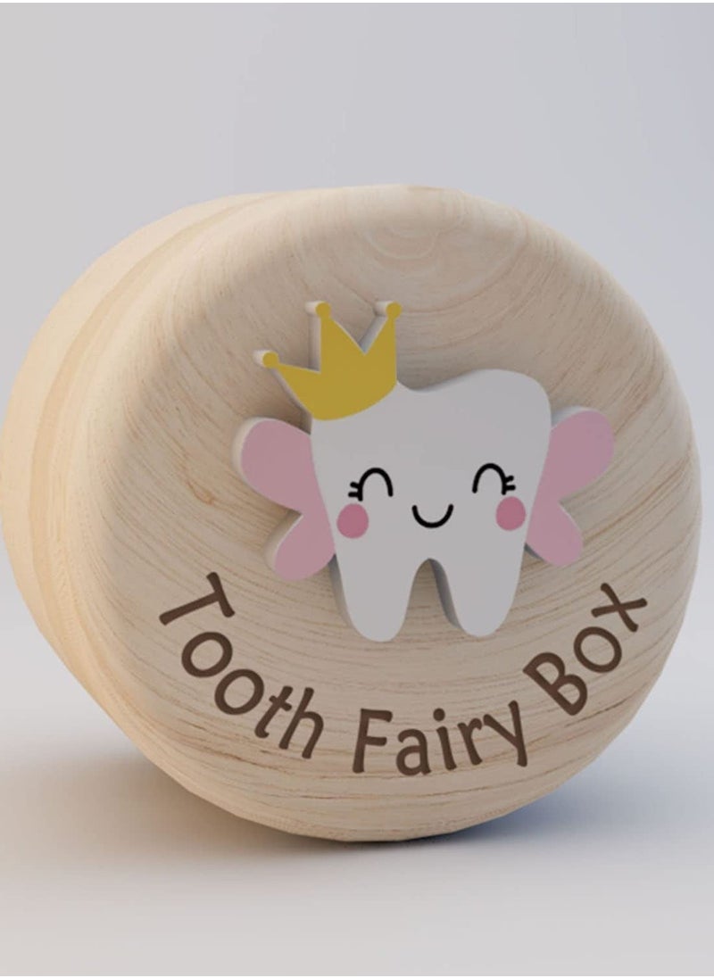 Y&D - Cute Carved Wooden Box, Kids Tooth Storage, Fairy Box for Boys and Girls Baby Teeth Holder, Stores Lost Shower Birthday Gift - Image 1